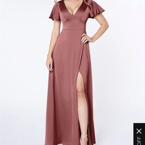 Azazie Lani Dress- Stretch Satin Amethyst